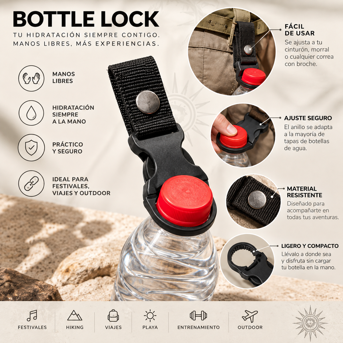 Bottle Lock — Soporte Colgante para Botella