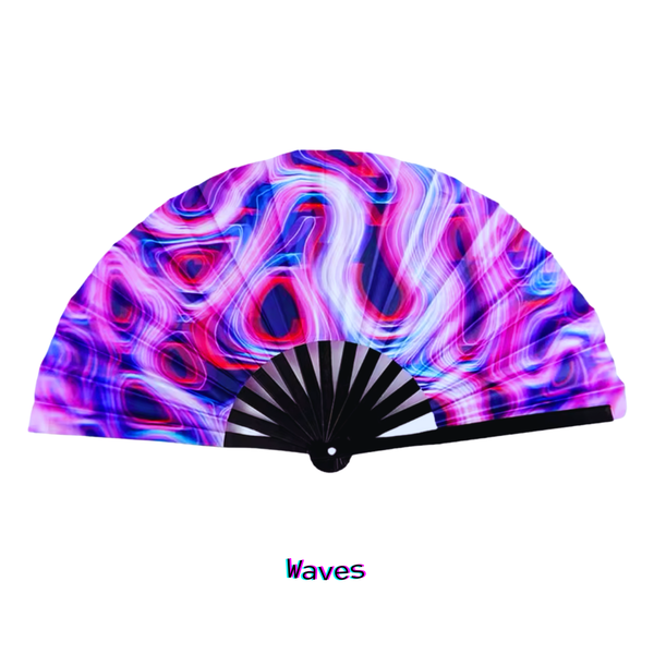 Abanico grande waves rosa